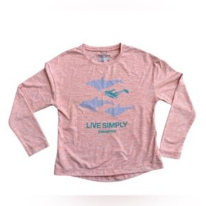Patagonia Kids Sun Shirt Heather Pink Long Sleeve Tee